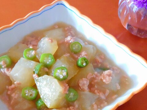 白だしとろ餡ᕷ*冬瓜と豚ひき肉のあんかけ煮ꕤ୭*